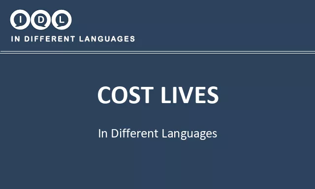 Cost lives in Different Languages - Image
