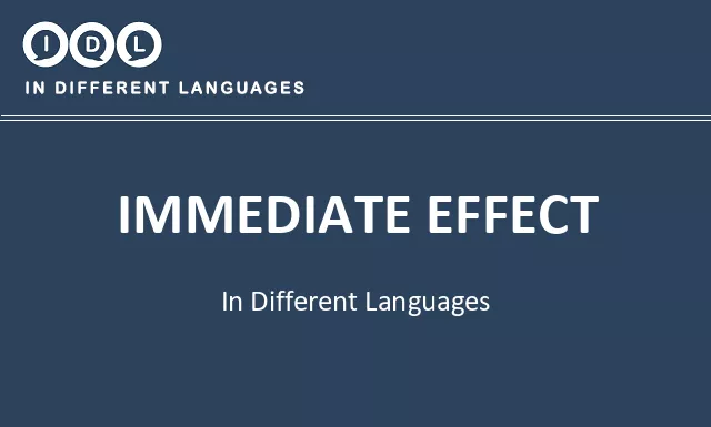 Immediate effect in Different Languages - Image