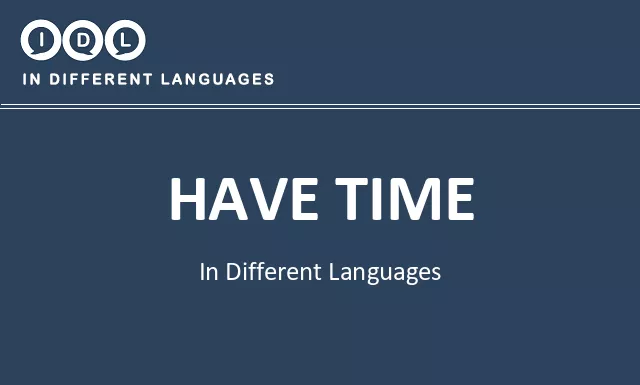 Have time in Different Languages - Image