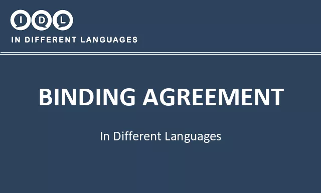 Binding agreement in Different Languages - Image