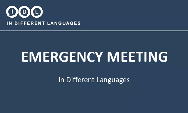Emergency meeting in Different Languages - Image