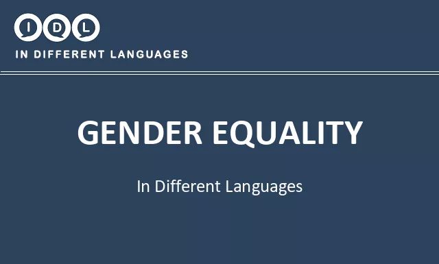 Gender equality in Different Languages - Image
