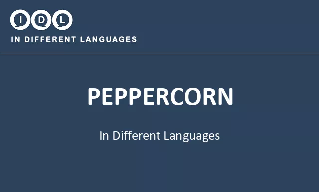 Peppercorn in Different Languages - Image