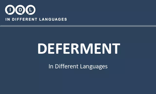 Deferment in Different Languages - Image