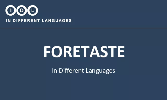 Foretaste in Different Languages - Image