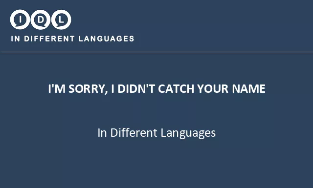 I'm sorry, i didn't catch your name in Different Languages - Image