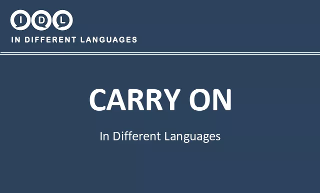 Carry on in Different Languages - Image