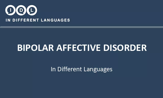 Bipolar affective disorder in Different Languages - Image