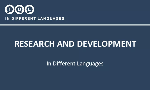 Research and development in Different Languages - Image