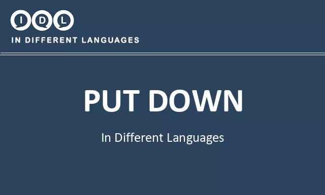 Put down in Different Languages - Image