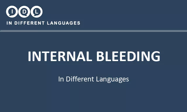 Internal bleeding in Different Languages - Image