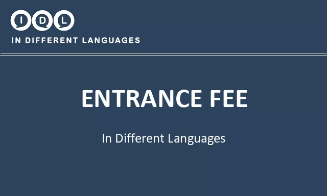 Entrance fee in Different Languages - Image