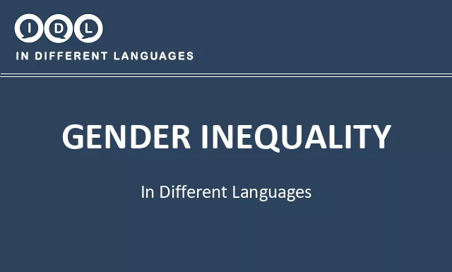 Gender inequality in Different Languages - Image