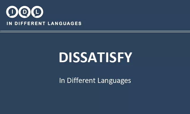 Dissatisfy in Different Languages - Image