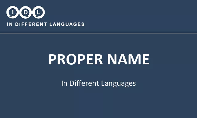 Proper name in Different Languages - Image