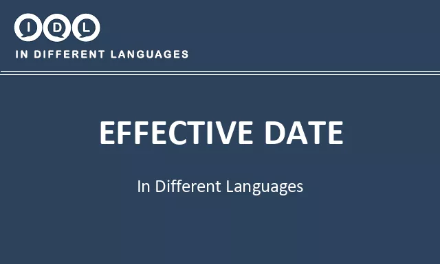 Effective date in Different Languages - Image