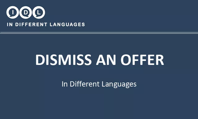 Dismiss an offer in Different Languages - Image