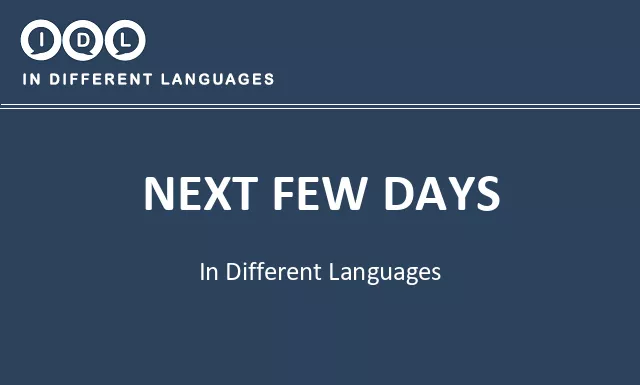 Next few days in Different Languages - Image