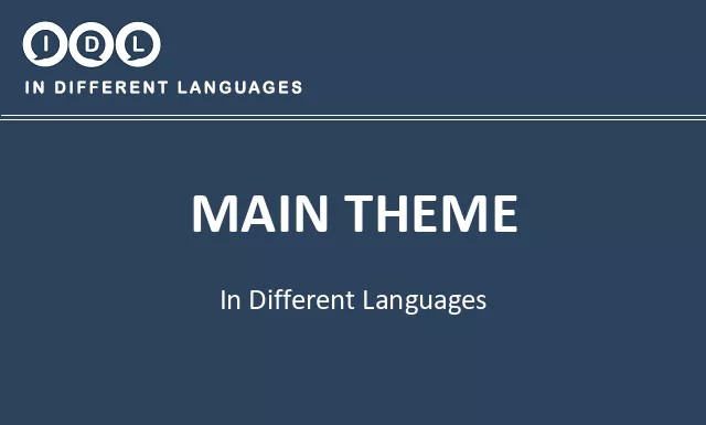 Main theme in Different Languages - Image