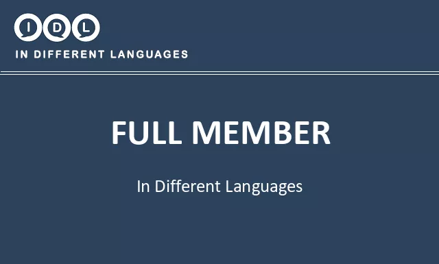 Full member in Different Languages - Image