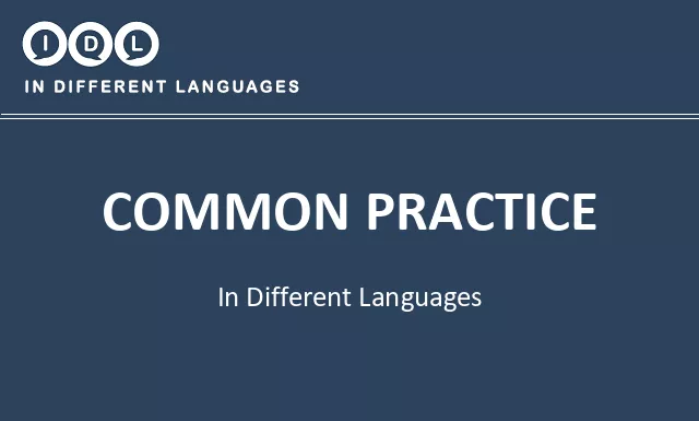 Common practice in Different Languages - Image