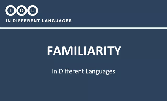 Familiarity in Different Languages - Image
