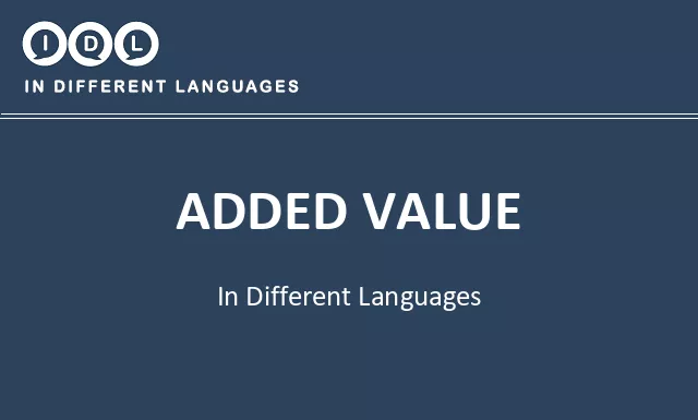 Added value in Different Languages - Image