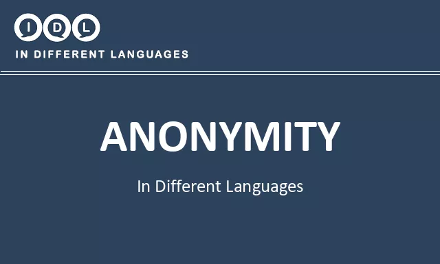 Anonymity in Different Languages - Image