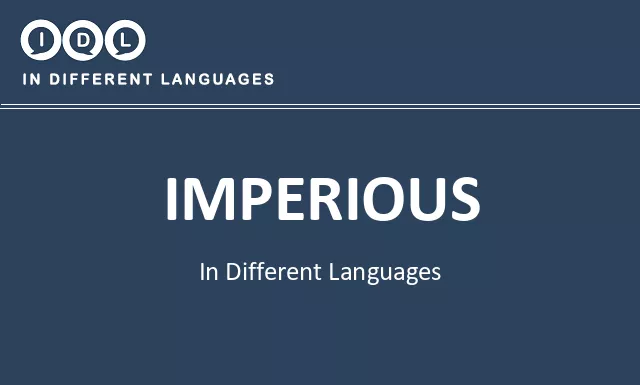 Imperious in Different Languages - Image