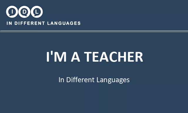 I'm a teacher in Different Languages - Image