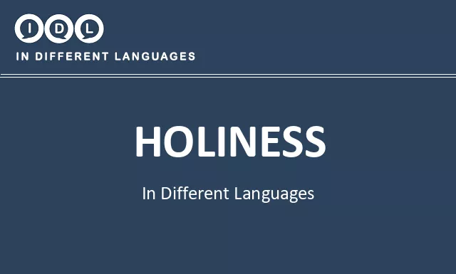 Holiness in Different Languages - Image