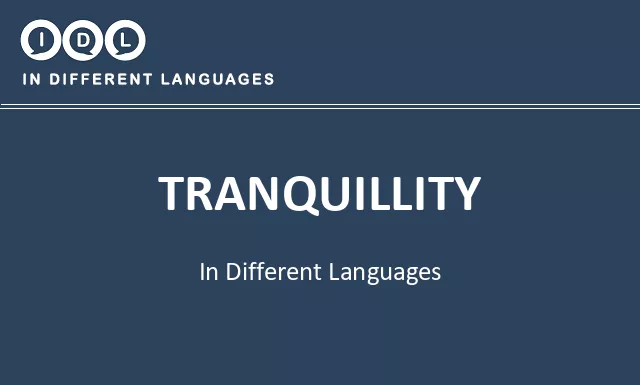 Tranquillity in Different Languages - Image
