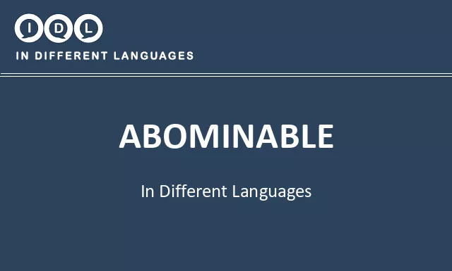Abominable in Different Languages - Image