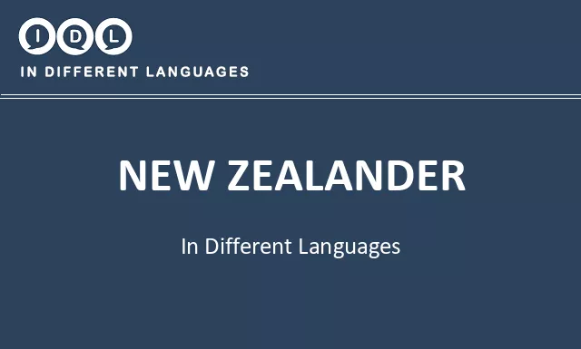 New zealander in Different Languages - Image