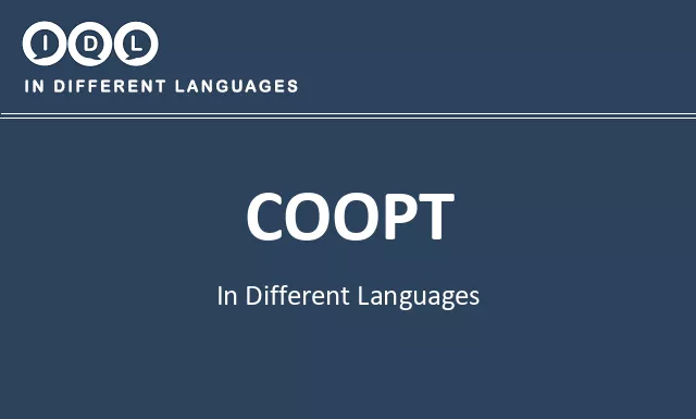 Coopt in Different Languages - Image