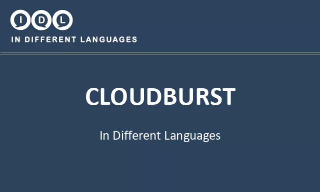 Cloudburst in Different Languages - Image