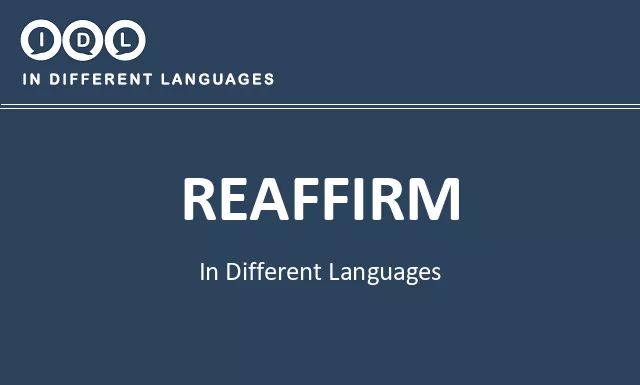 Reaffirm in Different Languages - Image