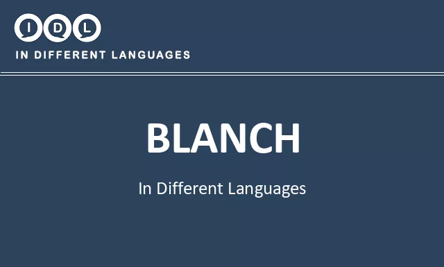Blanch in Different Languages - Image