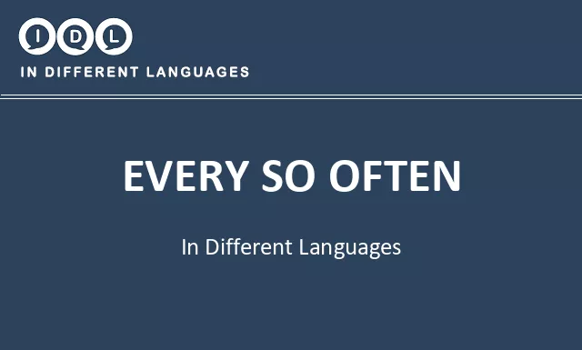Every so often in Different Languages - Image