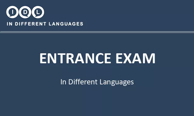 Entrance exam in Different Languages - Image