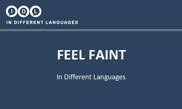 Feel faint in Different Languages - Image