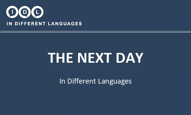 The next day in Different Languages - Image