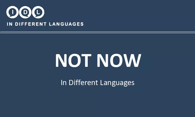 Not now in Different Languages - Image