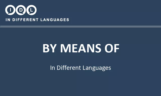 By means of in Different Languages - Image