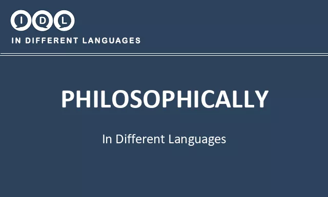Philosophically in Different Languages - Image