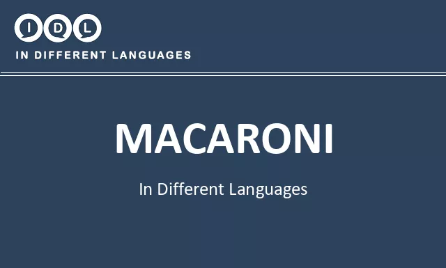 Macaroni in Different Languages - Image