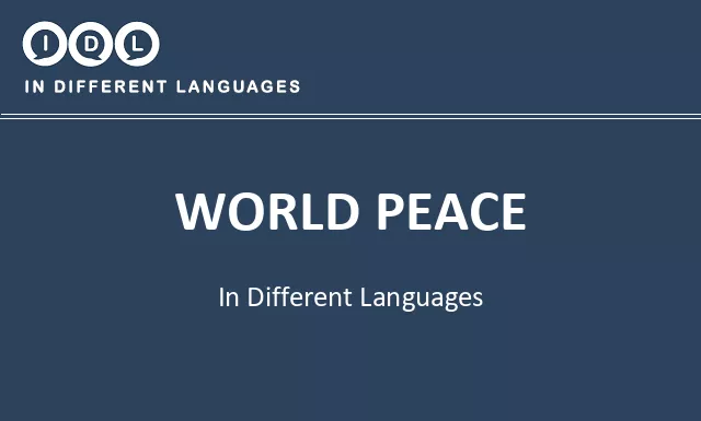 World peace in Different Languages - Image