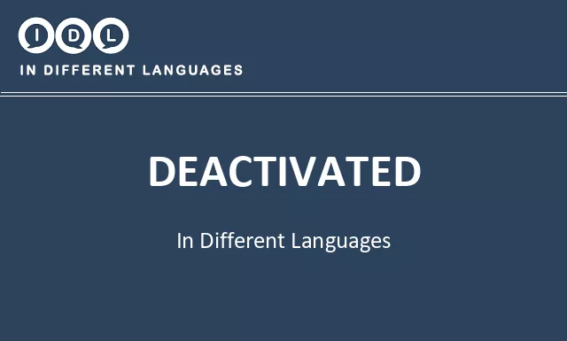 Deactivated in Different Languages - Image
