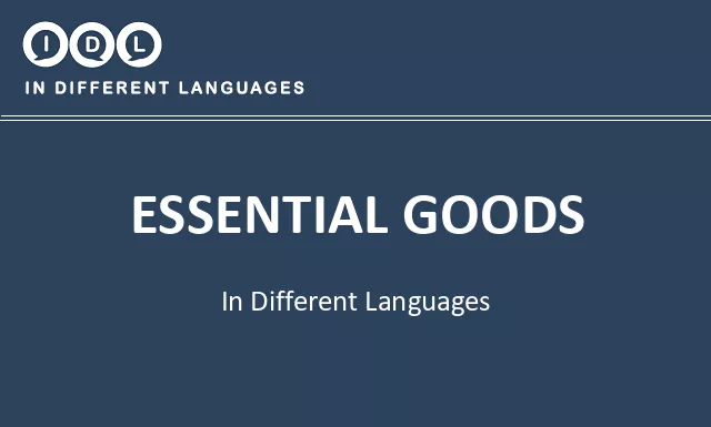Essential goods in Different Languages - Image