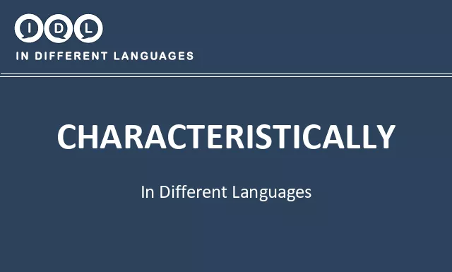 Characteristically in Different Languages - Image